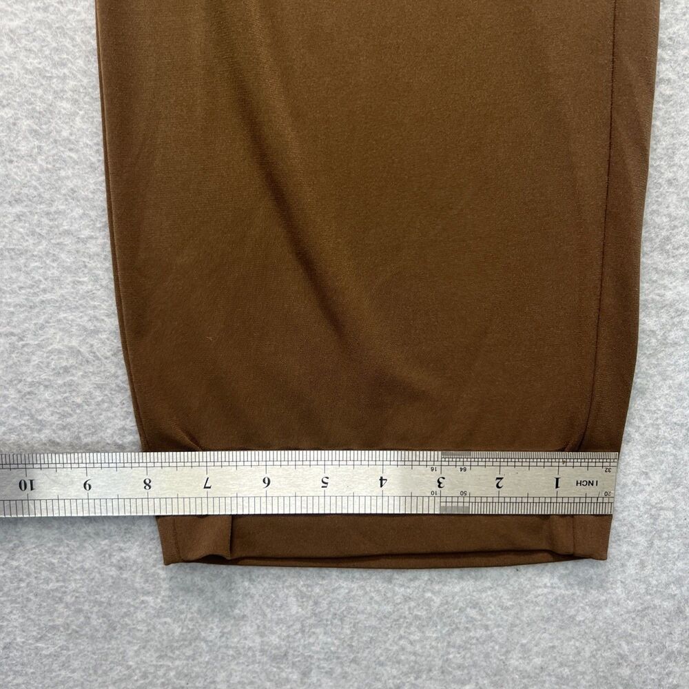 Susan Graver Essentials Liquid Knit Pants Large Brown Pull On Straight Leg - Picture 7 of 11